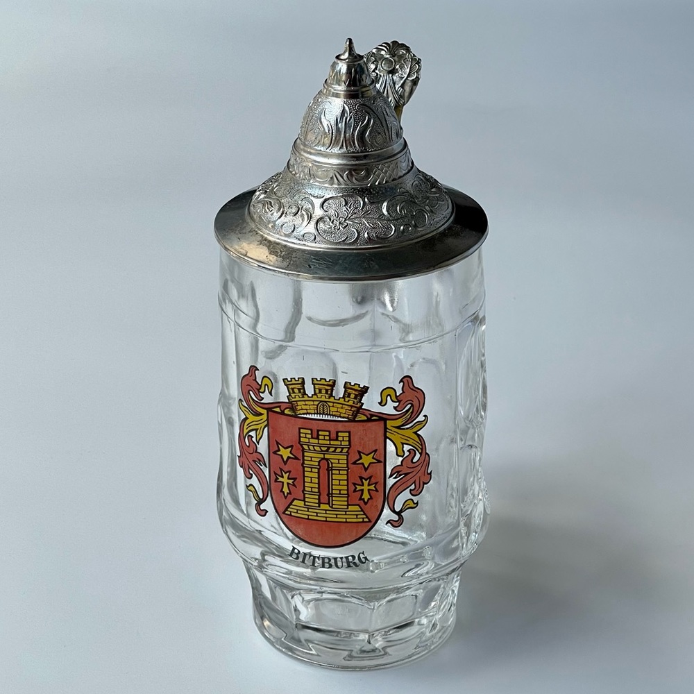 Vintage 1977 Rastal Crystal German Beer Stein w/Pewter Lid